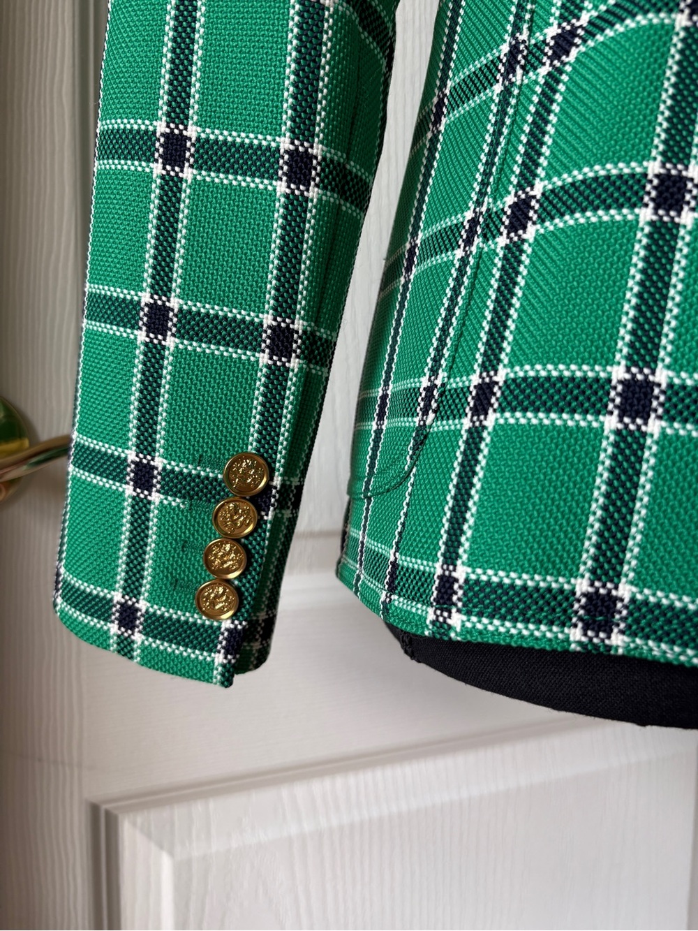 Smythe Green Plaid Tailored Women's Blazer - Picture 4 of 6